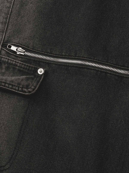 Thesupermade Multi-pocket Zipper Design Washed Hip-Hop Jeans - 2112 