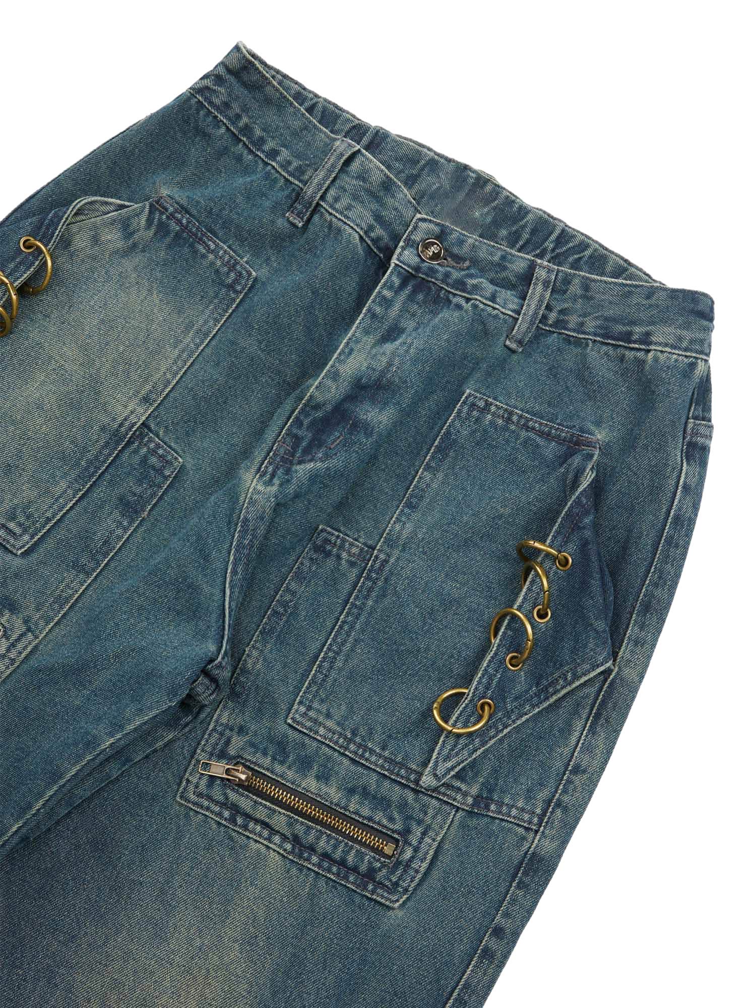 Thesupermade High Street Heavy Duty Design Multi-pocket Jeans