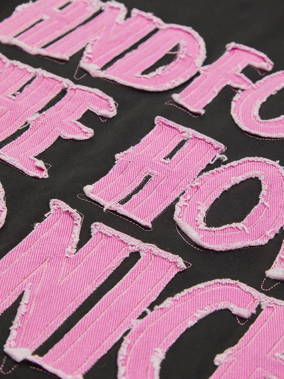 Thesupermade Pink Letter Applique Street Rap T-shirt - 2145 