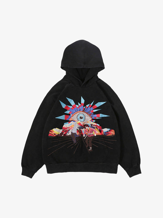 Thesupermade Evil Eye Embroidered Hoodie 