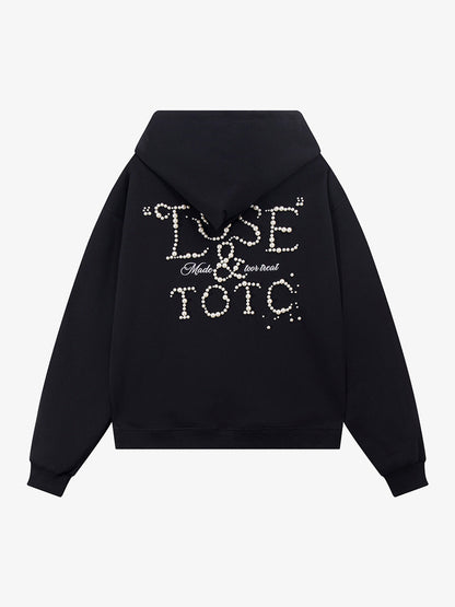Street Beaded Loose Hoodie 
