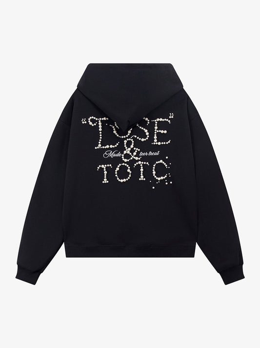 Street Beaded Loose Hoodie 