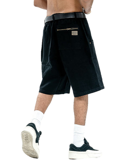 Retro Structured  Design Cargo Shorts 