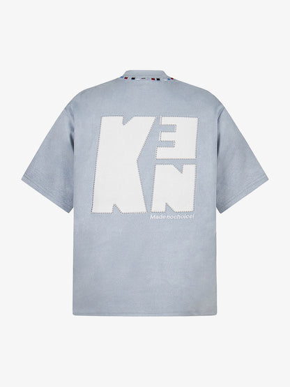 Embroidered Neckline Oversized T-Shirt 