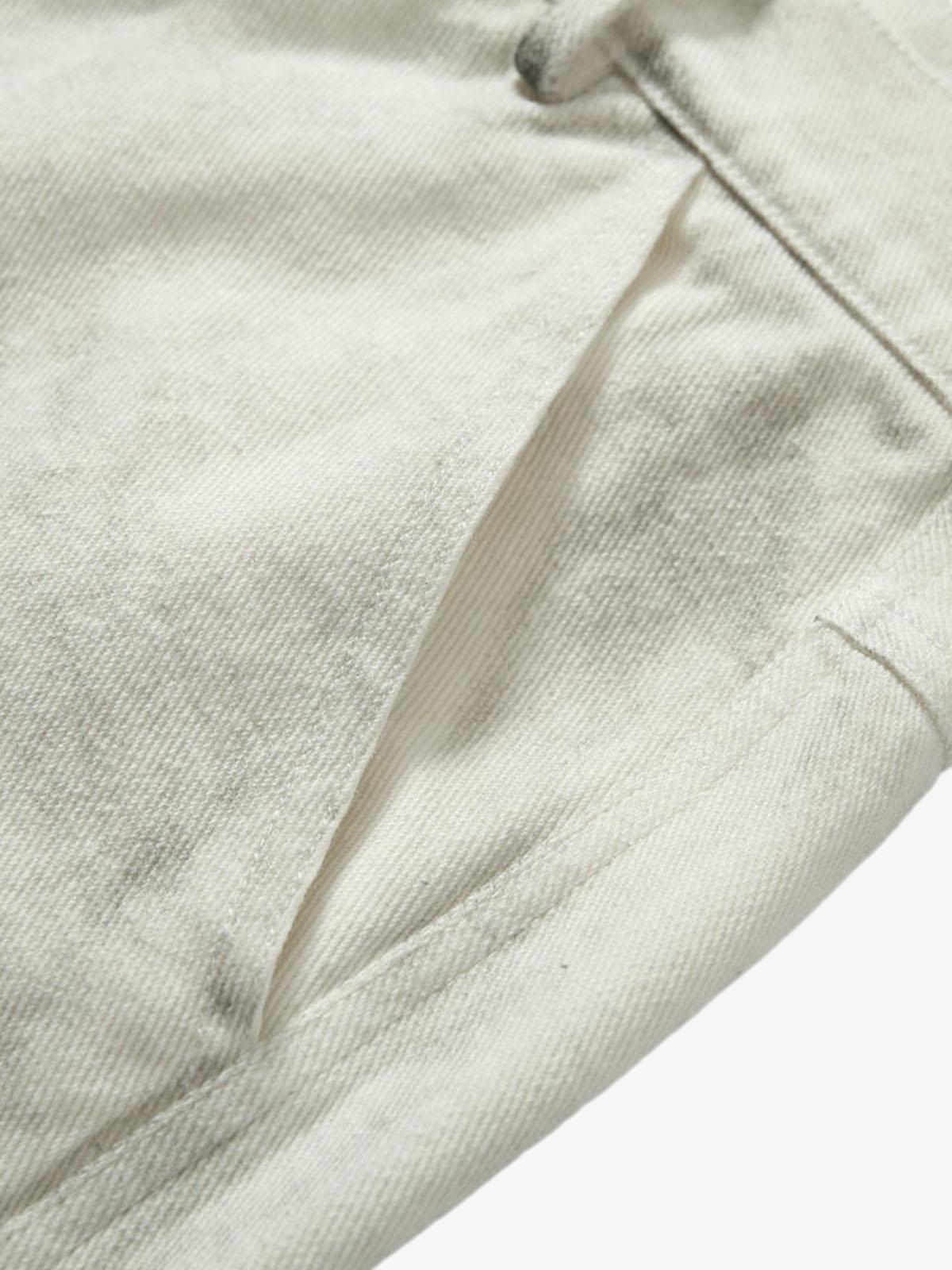 Washed Tie-Dyed  White Work Pants 