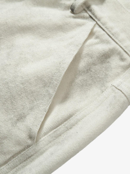 Washed Tie-Dyed  White Work Pants 