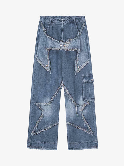 Thesupermade Patch Embroidered Straight-leg Jeans - 1572 