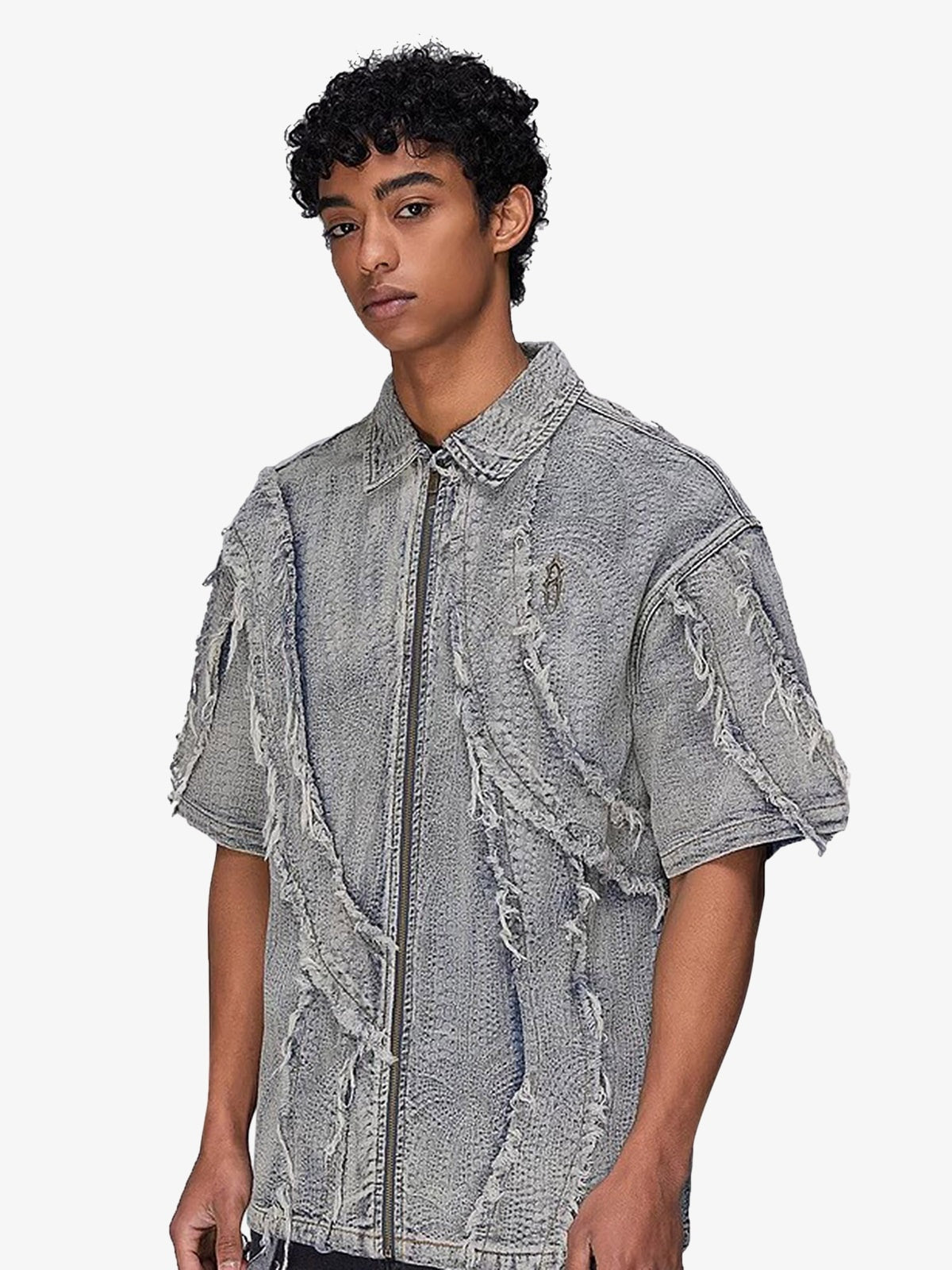 Washed Raw Edge Denim Shirt - 2064 