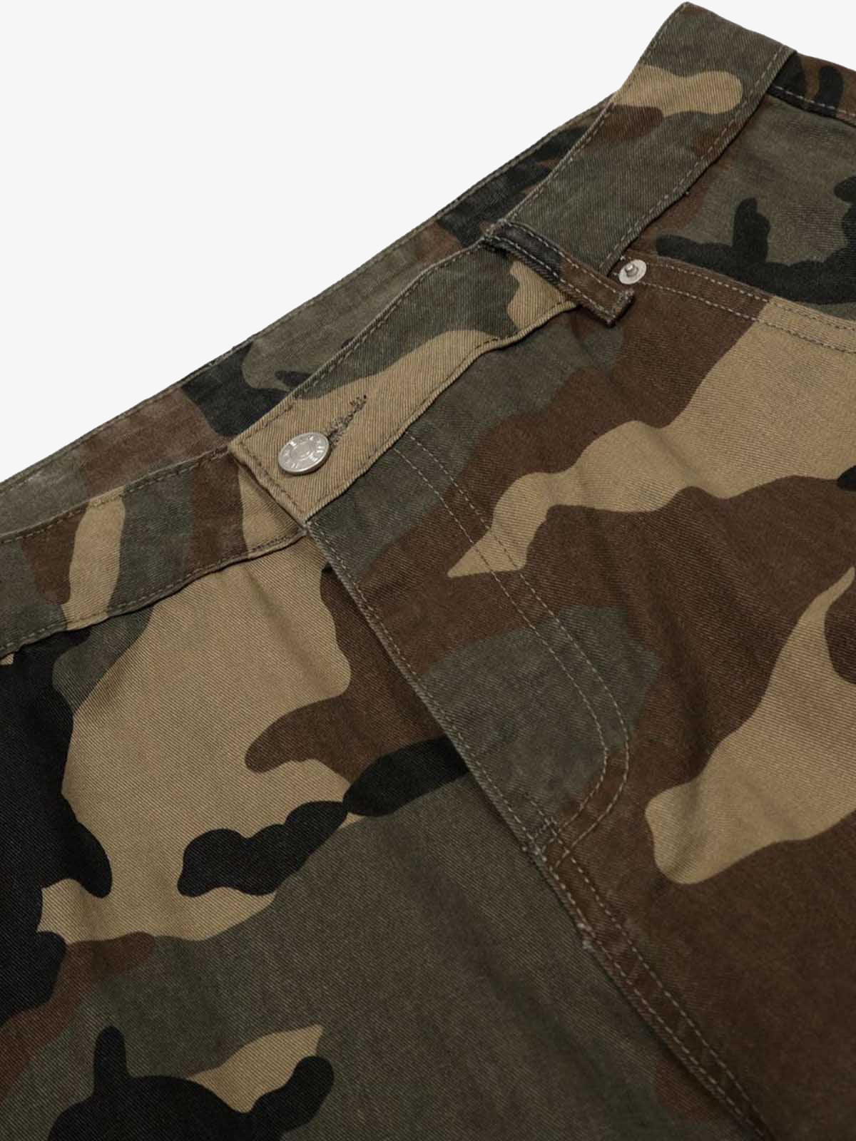 Camouflage Multi-Pocket Cargo Jorts 