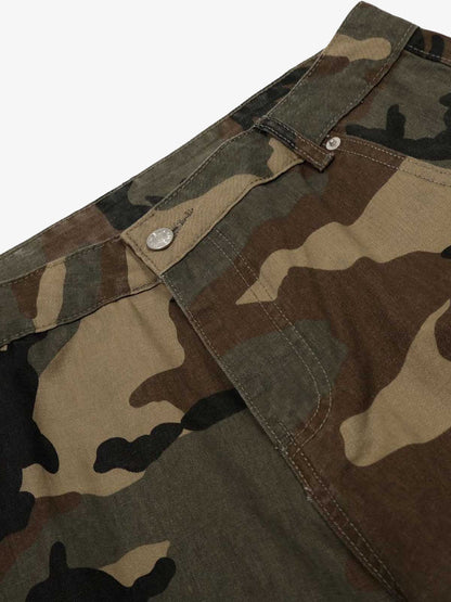 Camouflage Multi-Pocket Cargo Jorts 