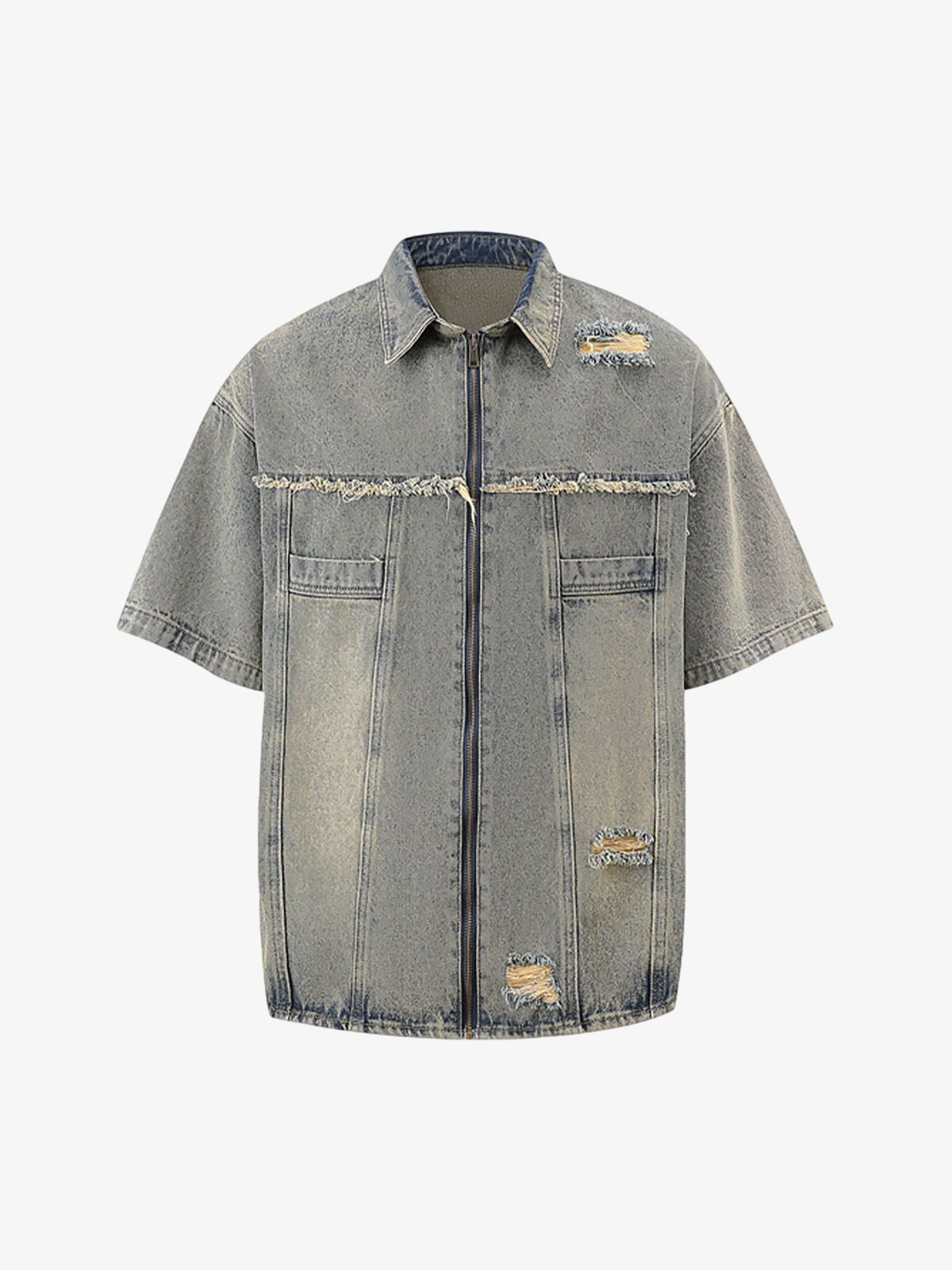 Distressed Ripped Denim Suit 