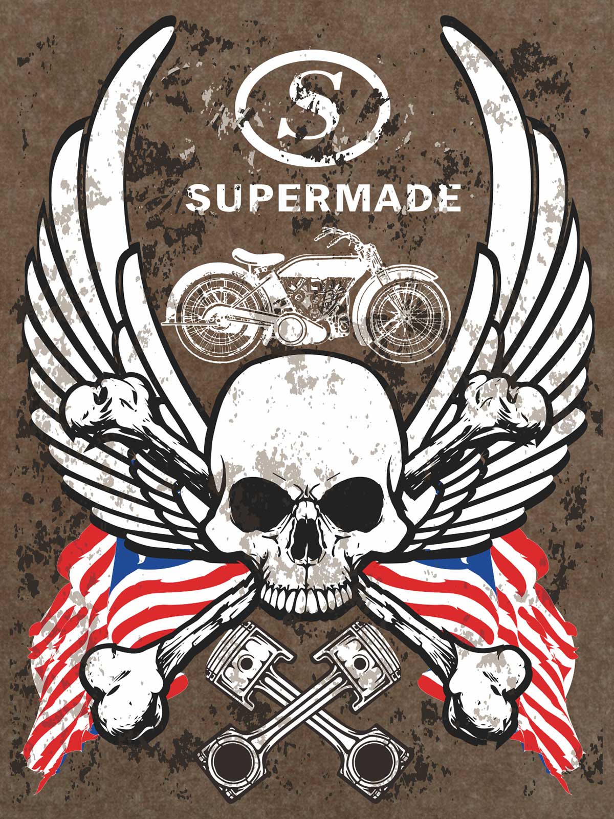 Orginal Skull Flag Independence Day T-shirt 