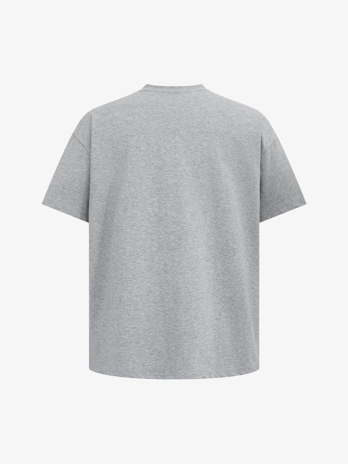 Retro Contrast Color Stitching Embroidered Letter T-shirt 