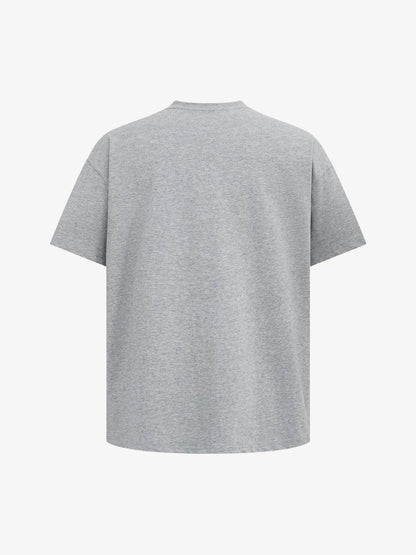 Retro Contrast Color Stitching Embroidered Letter T-shirt 