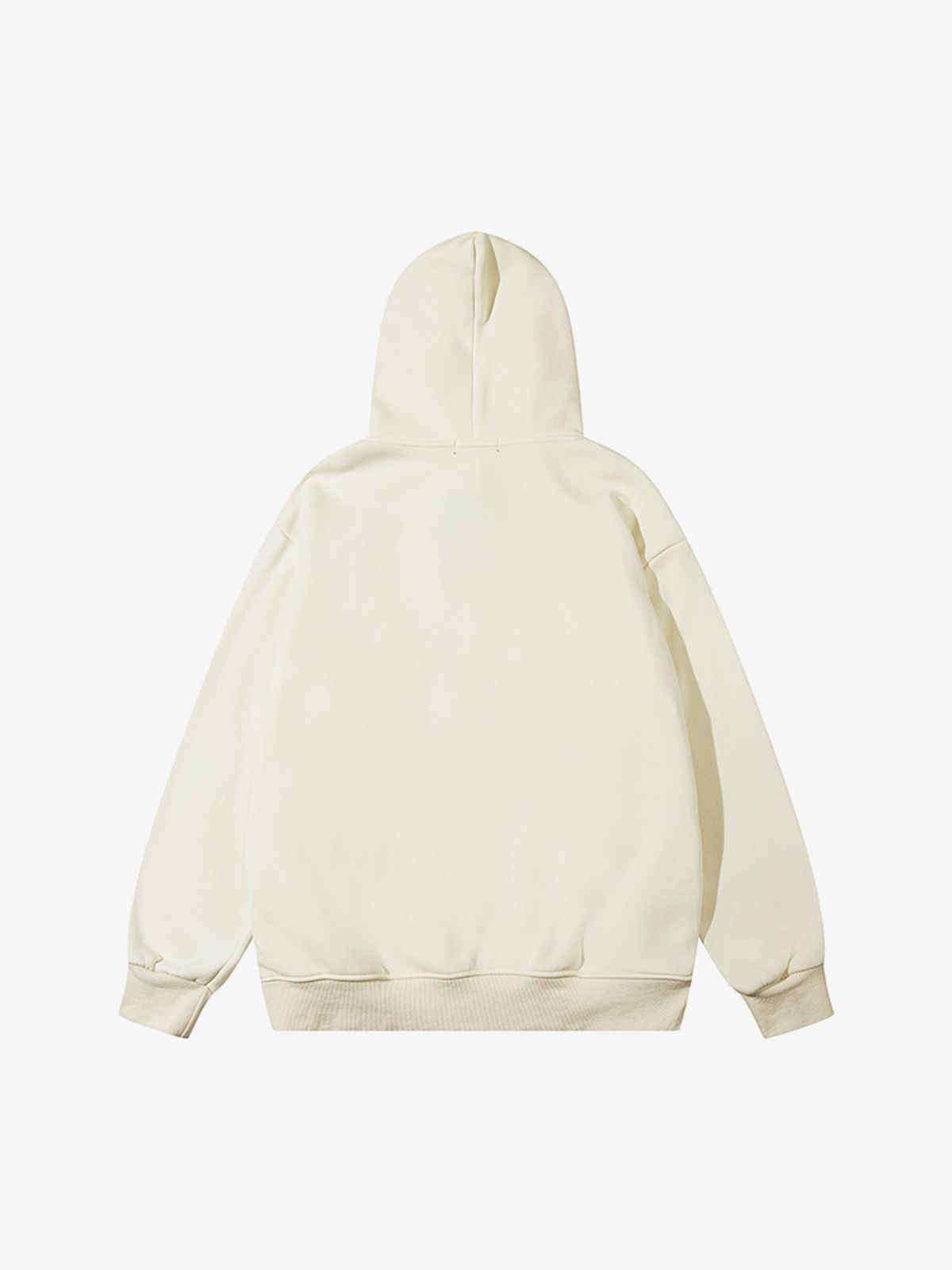 Thesupermade Star Patch Embroidered Hooded Fleece Sweatshirt 