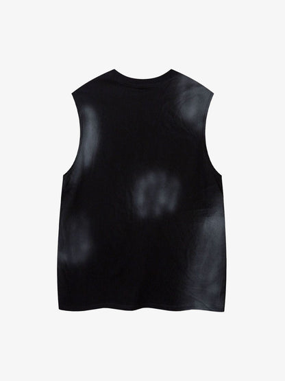 Letter Patchwork Gradient Tank Top 