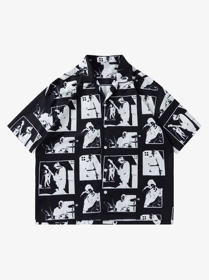 Thesupermade Portrait Pattern Short-sleeved Shirt 