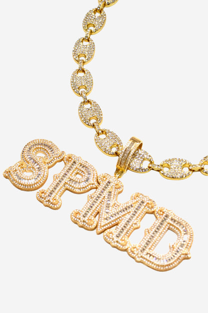 Thesupermade Hip-hop Diamond Letter Necklace - 2229 