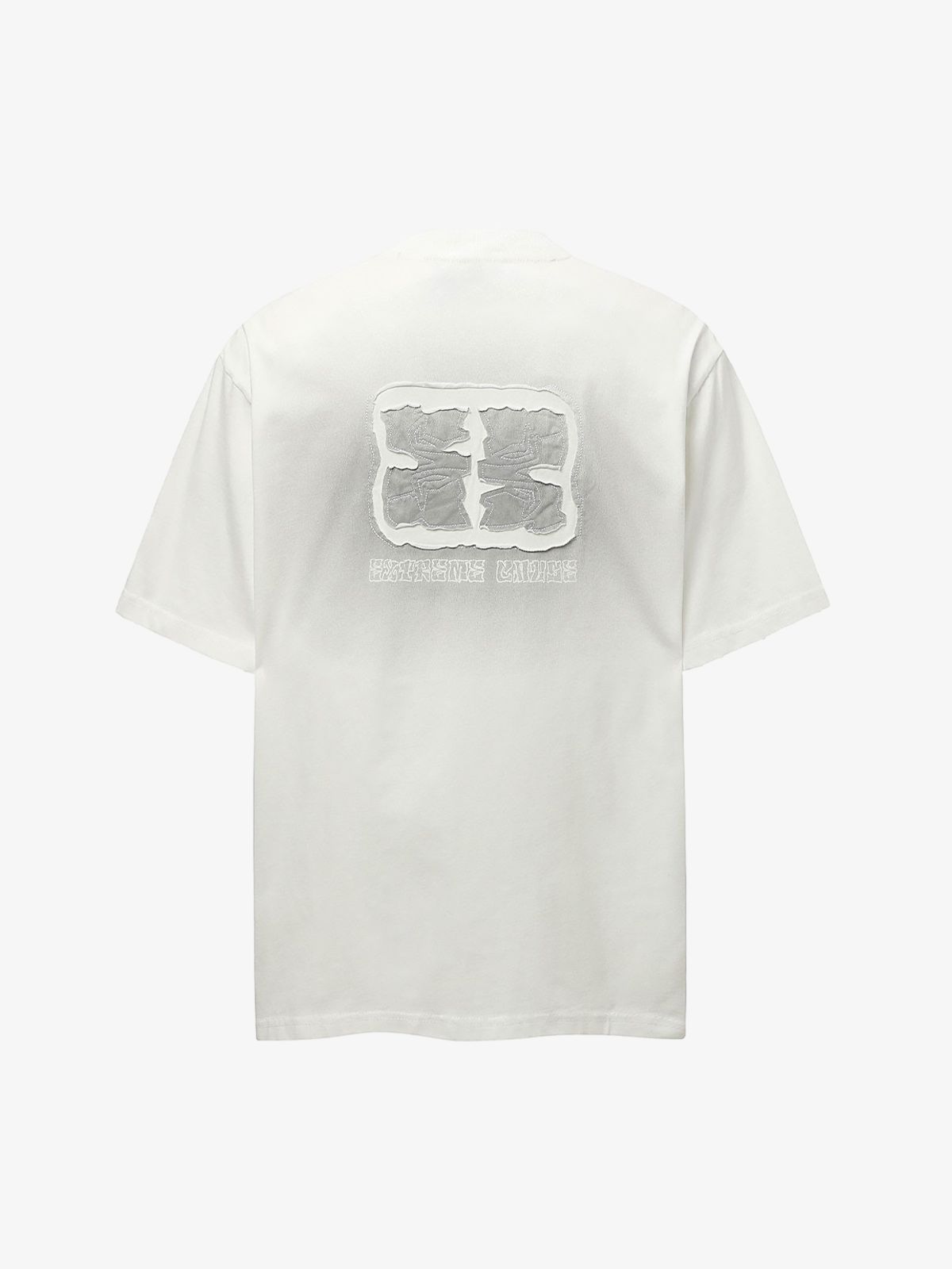 Washed  Patch Embroidery T-shirt 
