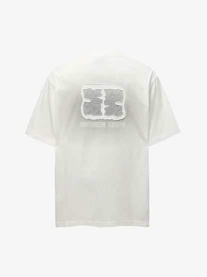 Washed  Patch Embroidery T-shirt 