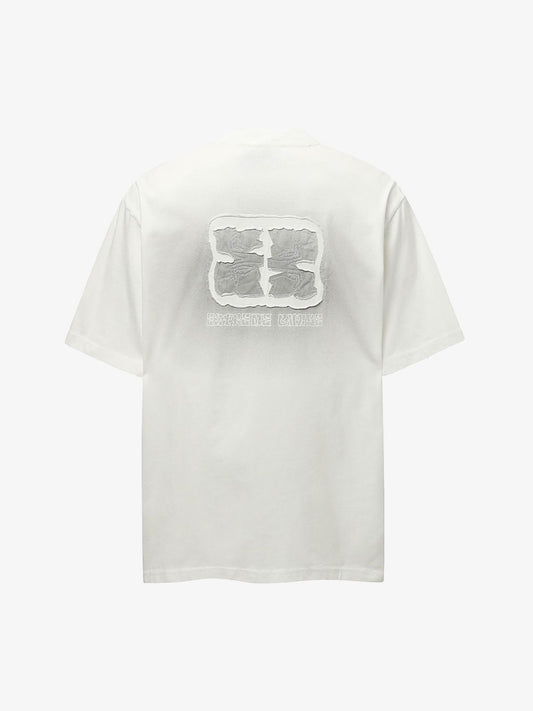 Washed  Patch Embroidery T-shirt 