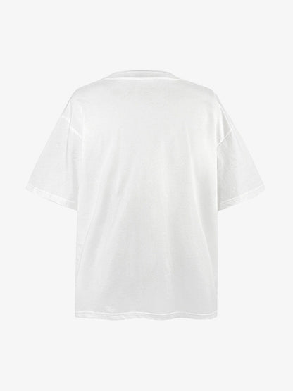 Patchwork Graphic Print Oversized Tee 