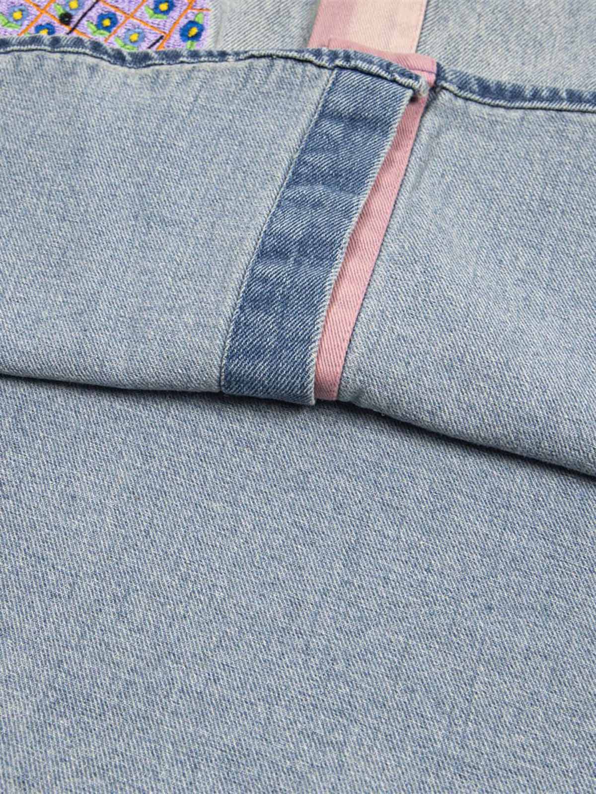 Embroidered Patch Denim Shirt 