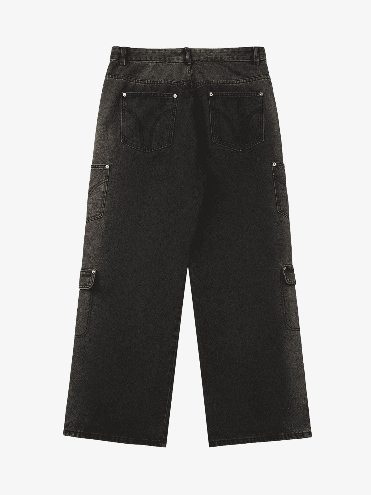 Thesupermade Multi-pocket Zipper Design Washed Hip-Hop Jeans - 2112 