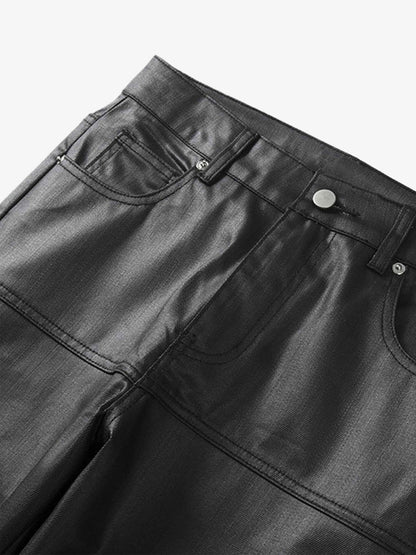 Thesupermade Retro Zipper Pocket Slim Straight Pants 