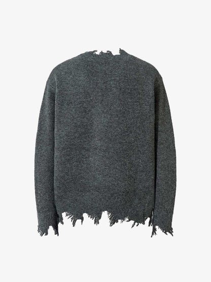 Distressed Quarter Zip Sweater 