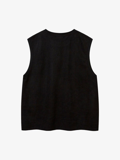 Suede Thorn Embroidered Vest 