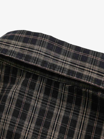 Distressed Plaid Short-Sleeve Shirt 