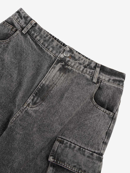 Thesupermade Street Stitching Multi-Pocket Workwear Washed Jeans - 2209 