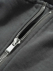 Retro Functional Zipper Slit Jort 