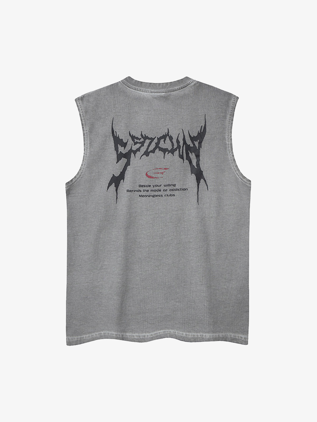 Retro Washed Letter Print Vest 