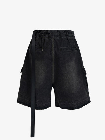 Street RO Washed Denim Cargo Jort 