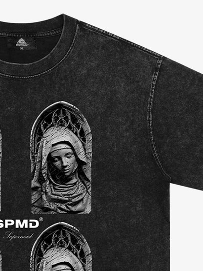 Original Virgin Mary Mottled Sculpture Print T-Shirt 