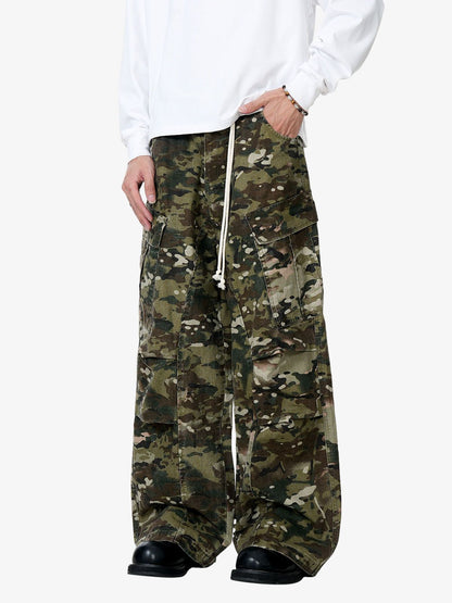 Camouflage Drawstring Cargo Pants - 2315 