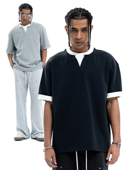 Cleanfit Faux Two-Piece Oversized T-Shirt 