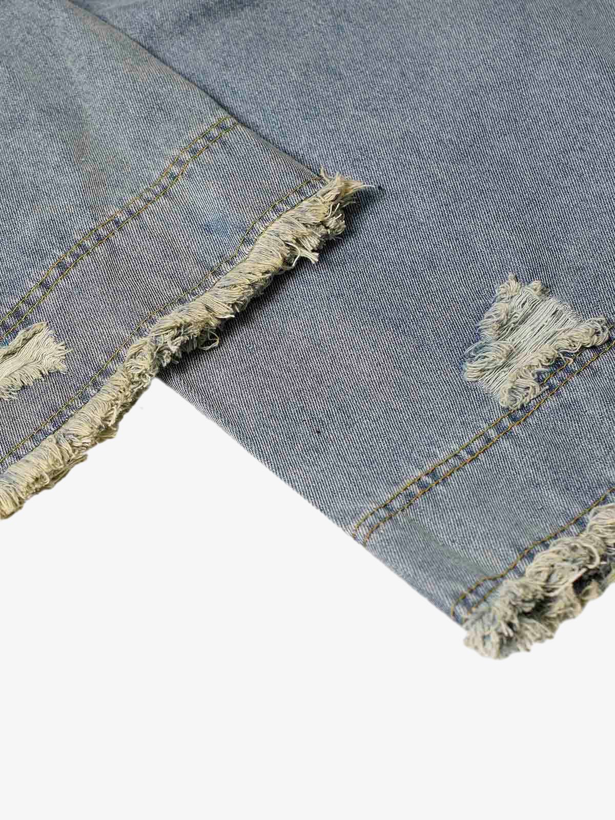 Thesupermade Washed Ripped Baggy Jeans 