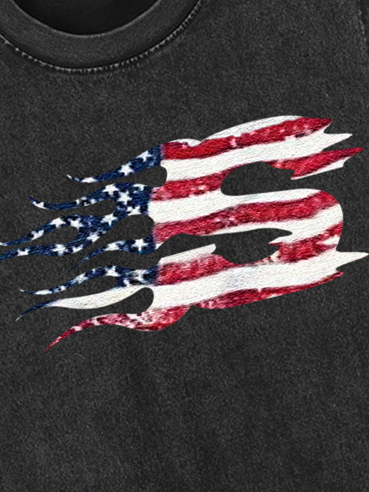 Original Patriotic Flame Graphic Tank Top 