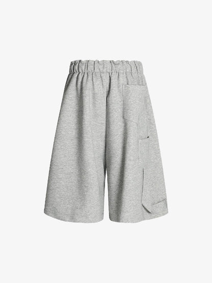 Side Pockets Drawstring Waist Casual Jorts 