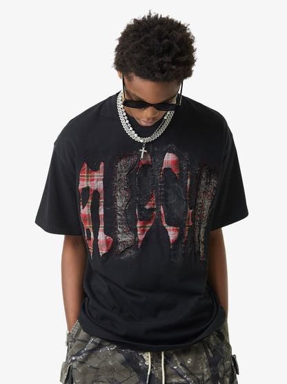 Thesupermade Street Contrast Color Embroidered T-shirt 