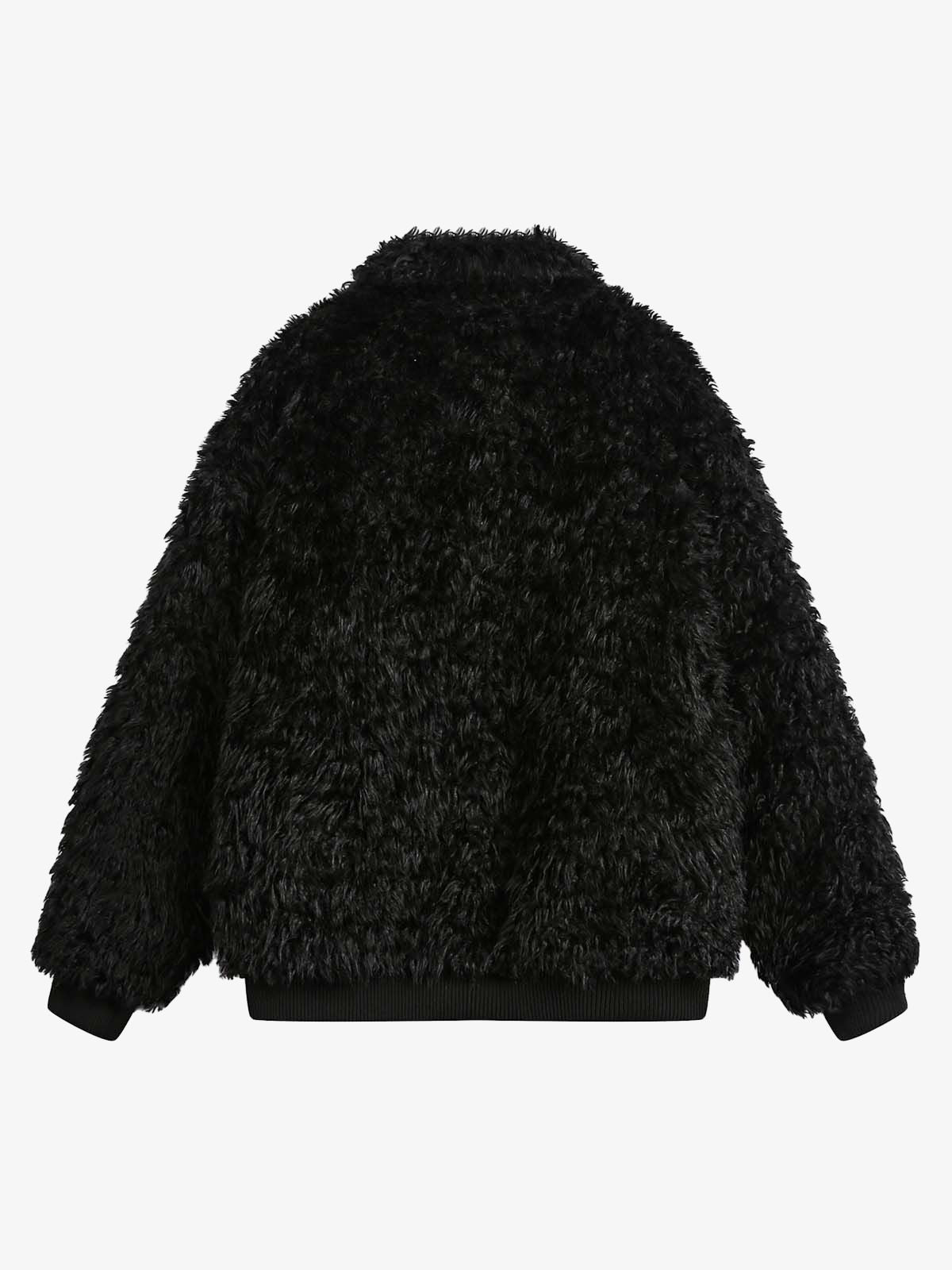 Thesupermade Metal leather button Faux Fur Jacket -2245 