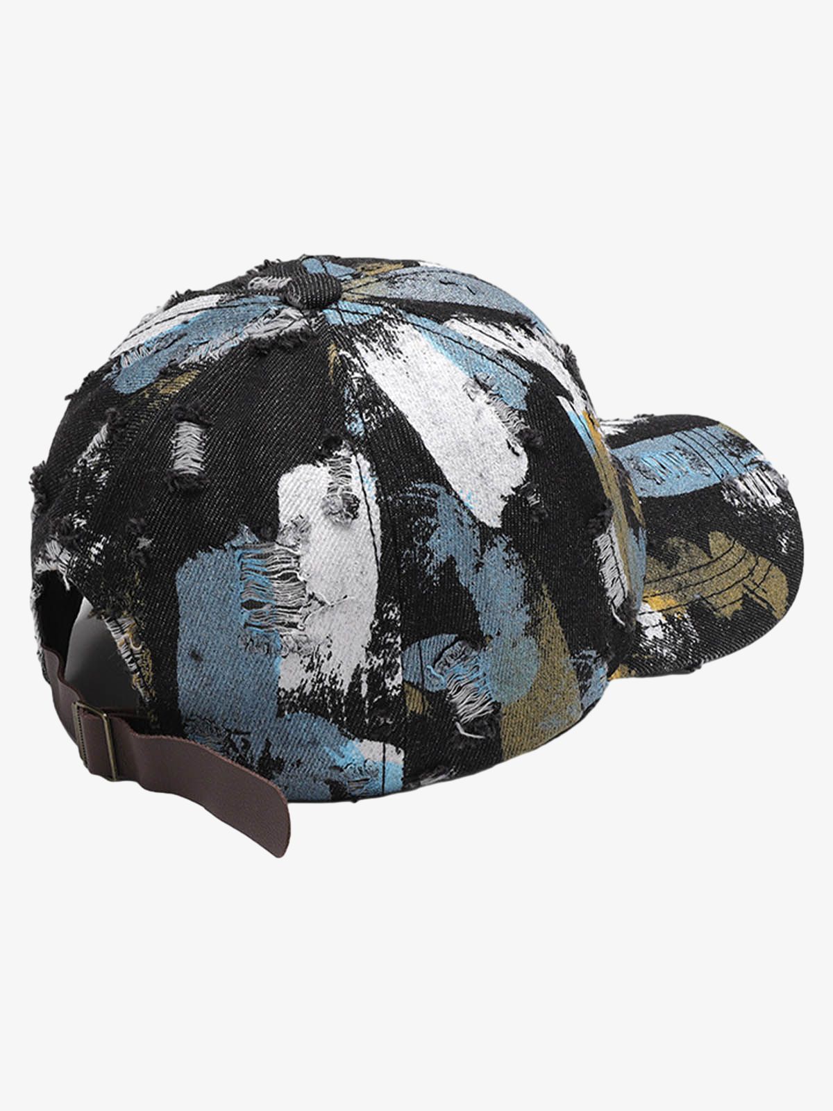Distressed Abstract Print Baseball Cap 