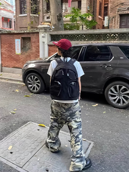 Metal Partition Multi-Pocket Nylon Backpack 