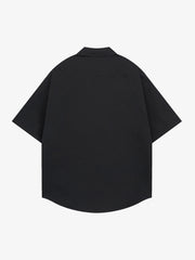 Oversized Graphic Cartoon Letter Print Short-Sleeve Shirt 