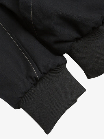 Fur Lined Zip Up Hooded Bomber Jacket 