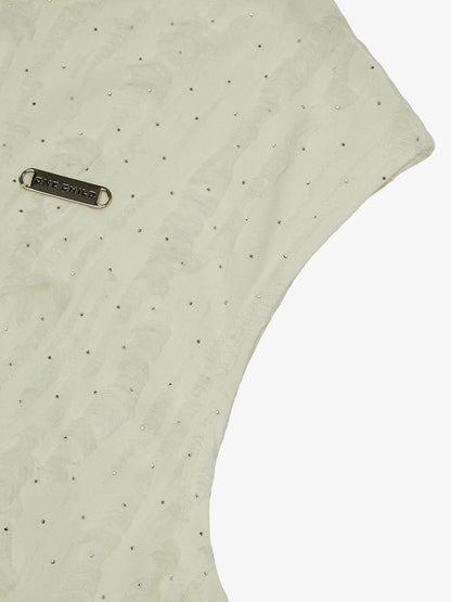 Thesupermade High Street Worn Design Diamond Texture Vest 
