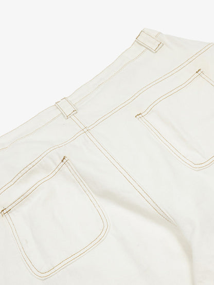 Embroidered Floral Patches Barrel Jeans 